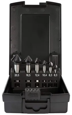 Produktbild von Projahn Kegelsenker-Set 5 Schneiden HSS-Co 5% TiAlN 6-tlg. Ø 6,3-8,3-10,4-12,4-16,5-20,5 mm