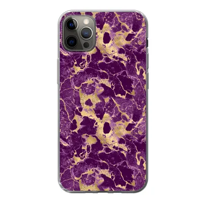 Produktbild von MuchoWow® Handyhülle Schutzhülle Hülle für iPhone 12 Pro Max Gold - Luxus - Marmor - Muster Silikon Softcase Handy Hülle - Hartschale