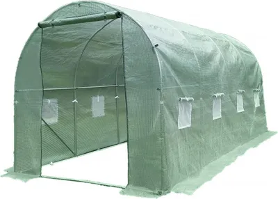 Image de Serre tunelle de jardin 4,5 x 2 m "Lys" - 9 m² - 130g - Vert