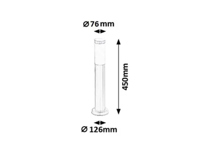 Imagen del producto de Rabalux 8263: Lámpara exterior de pie, acero inoxidable, diseño tipo farol, casquillo E27, color plateado-blanco, forma redonda, estilo moderno, diámetro 76 mm