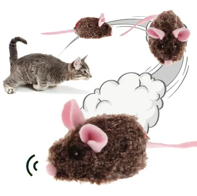 Bewegliche Maus Katzenspielzeug, interaktiv, quietschend, Plüsch