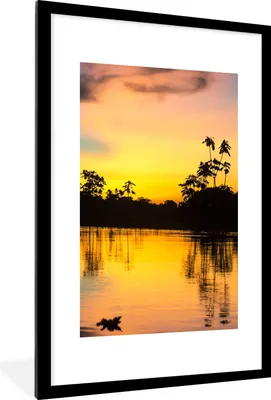Produktbild von MuchoWow® Gerahmtes Poster Wasser - Natur - Sommer - Himmel 60x90 cm - Poster mit Schwarzem Bilderrahmen Wandposter Rahmen Foto Bilder - Dekoration - Wandposter Wohnzimmer - Hochwertig