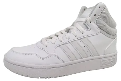 Image de Chaussures de sport adidas Hoops 3.0 MID, modèle montant, pour femmes, baskets, couleur blanche, style décontracté