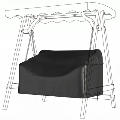Produktbild von Outsunny Hollywoodschaukel Abdeckung 2 Sitzer Wasserdicht Winddicht Schwarz