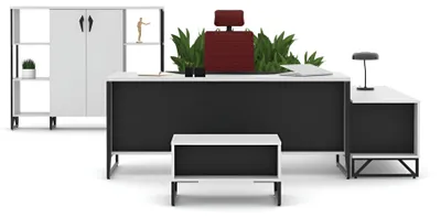 Produktbild von Schwarz-Weiße Büromöbel Schreibtisch Designer Couchtisch Sideboard