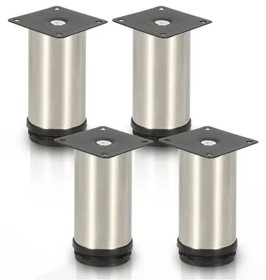 Zdjęcie produktu dla 4 stalowe podpórki do ławki, regulowane pręty cylindryczne do mebli, nierdzewne (150 mm)