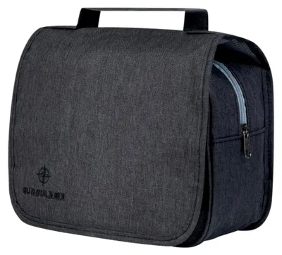 Produktbild von Rejser Outdoor Kulturtasche, ideal für Camping, Reisen und Ausflüge. Aufklappbar mit Haken zum Aufhängen. Maße geschlossen: 17 cm x 22 cm x 9 cm, (schwarz)