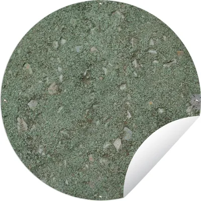Obrázok produktu pre MuchoWow® Záhradný plagát - Vonkajší plagát hovädzieho dobytka - Kamienky - zelená - kameň - 120x120x0.2cm - Záhradná dekorácia Okrúhly plagát vonku