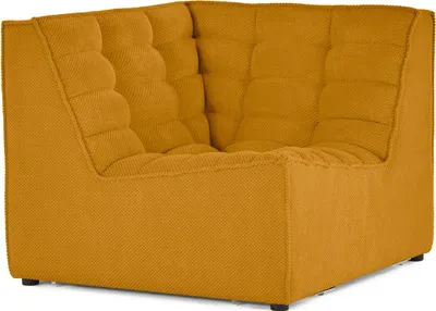Image de Lisa Design Ellie - module d'angle en velours texturé , Jaune