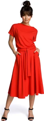 Produktbild von BeWear Dámske midi šaty Evap B067 červená M