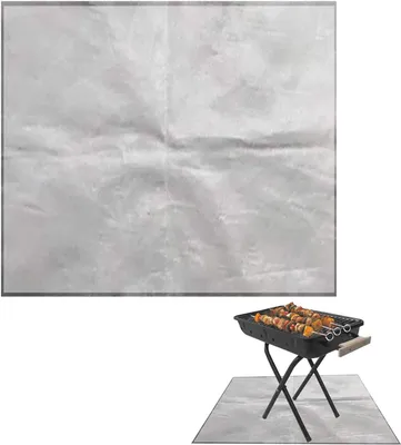 Productafbeelding van Vuurschaal Beschermmat - Vloerbeschermer - Terras Beschermen - Hoge Temperatuur Bestendig - 100 cm - Grijs