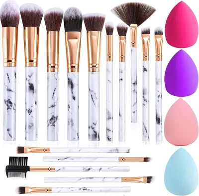 Obrázok produktu pre Profesionálna 15-dielna sada štetcov na make-up s hubkou na make-up