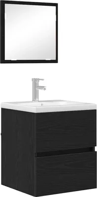 Produktbild von vidaXL Badezimmerschrank Schwarz Eichen-Optik 41 x 38,5 x 45 cm