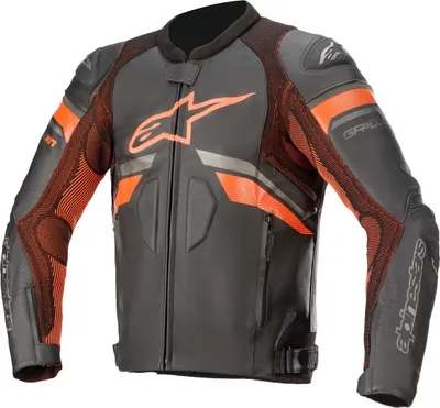 Zdjęcie produktu dla Skórzana kurtka motocyklowa Alpinestars GP Plus R V3 Rideknit, czarny/pomarańczowy, 48