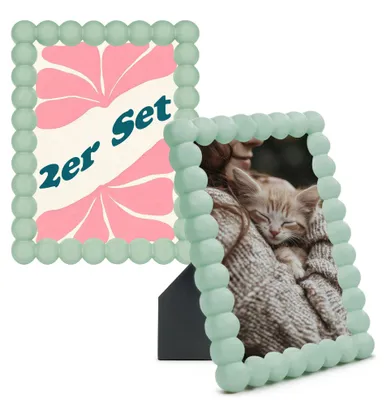 Produktbild von Bilderrahmen Set 13 x 18 cm Bubble-Design Deko-Rahmen in Pastellgrün