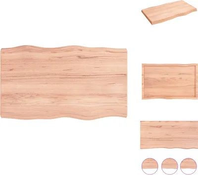 Produktbild von vidaXL Tischplatte 100x60x(2-6) cm Massivholz Behandelt Baumkante -  Tischplatten