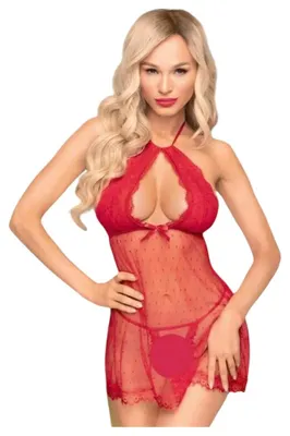 Obrázok produktu pre Penthouse - babydoll a tangá - čipkované - červené - L/XL