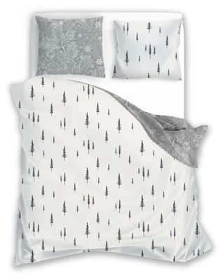 Image de Faro Ensemble de literie motifs sapins 160x200 cm coton