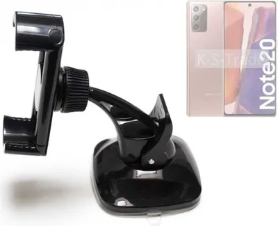 Produktbild von K-S-Trade kompakte Handy-Halterung Windschutzscheibe kompatibel mit Samsung Galaxy Note20 LTE Armaturenbrett schwarz Autohalterung KFZ Halter