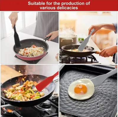 Immagine prodotto di Set di 3 spatole in silicone resistenti al calore per friggere e cuocere al forno - Set da 3