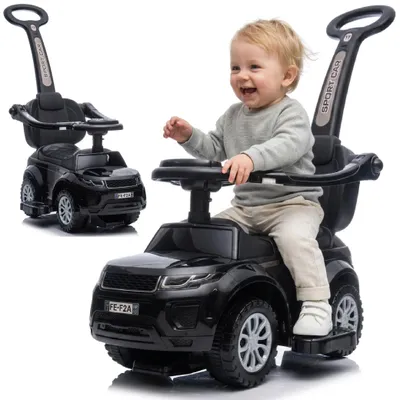 Zdjęcie produktu dla Jeździk pchacz chodzik dla dziecka z rączką i obejmą Sport car czarny