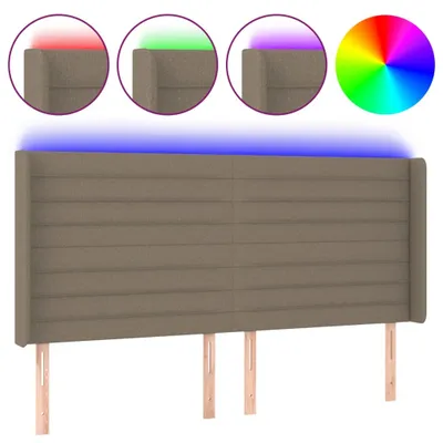 Produktbild von vidaXL LED Kopfteil Taupe 183x16x118/128 cm Stoff