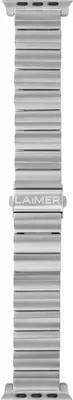 Produktbild von Apple Watch Armband Laimer UB1101 Titan POLAR silberfarben für Applewatch Gehäuse 42, 44, 45 mm