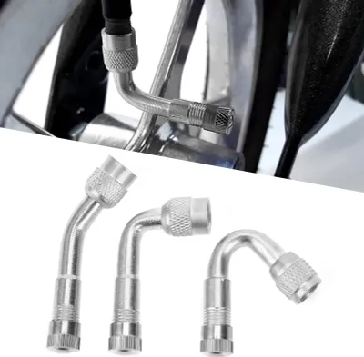 Produktbild von Messing-Reifenventilverlängerung 90° 135° 45° Vorbauverlängerungsadapter für Auto Motorrad FahrradSilber