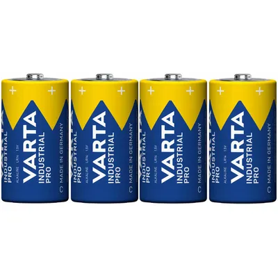 Image de 4 piles R-14 LR14 C 1,5 V alcalines Varta Industrial Pro
