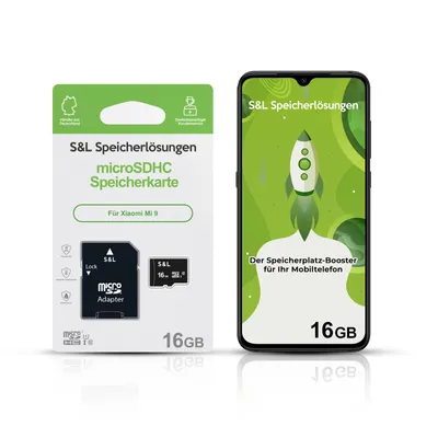 Produktbild von microSD Speicherkarte S&L für Xiaomi Mi 9 - Speicherkapazität: 16 GB