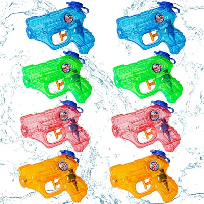 Produktbild von Wasserpistolen Set 8-teilig, 100 ml Fassungsvermögen, 7 m Reichweite, für Kinder