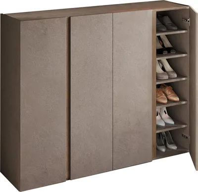 Produktbild von Dmora Anrichte Nebbiuno 140x35x111h cm Braun Bronze, 10 Regale 12 Fächer