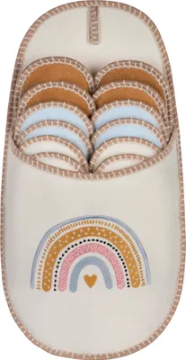 Produktbild von ONVAYA® ABS Gästepantoffel | Regenbogen mit Herz | 6er Set | Antirutsch Sohle | Hausschuhe | Filzpantoffel | Gr. 36-45 Gästehausschuhe