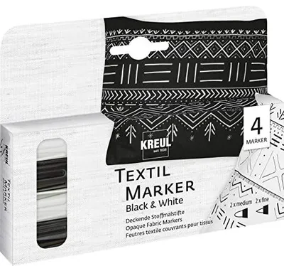 Productafbeelding van KREUL 92751 KREUL Textielmarker OPAK, zwart en wit, set van 4