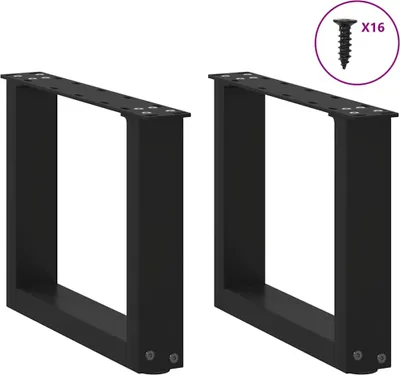 Produktbild von "Winter Sale" Tischbeine - Schwarz Couchtischbeine U-Form 2er-set Schwarz 30x(30-31)cm Stahl DE9205558