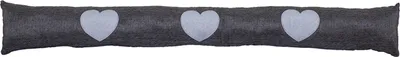 Produktbild von Zugluftstopper Türvorleger Windstopper Herzen Anthrazit 90x12cm
