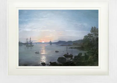 Produktbild von Johan Christian Dahl Gerahmtes Bild Mit Edlem Passepartout | Wand-Bilder | Im Bilderrahmen - Fjord Bei Holmestrand, 1834 (30 x 40 cm)