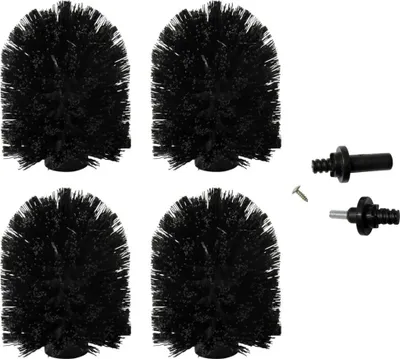Produktbild von Sanwood 1230073  4er Stück WC Ersatzbürstenkopf Schwarz Ersatzbürsten Toilettenbürsten ca: 10x ø 8,5 cm ø Gewinde10mm