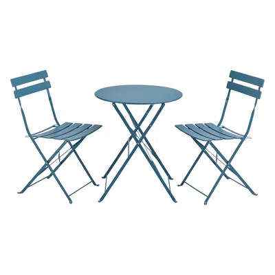 Obrázek produktu pro Bistro set 'Caprile' 3 ks. skládací ocelová tyrkysová