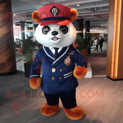 Produktbild von Navy REDBROKOLY Red Panda Maskottchen Kostüm mit Anzughose und Baskenmütze