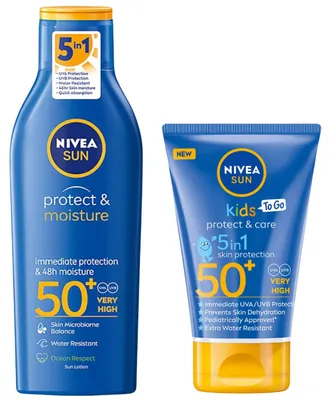 Productafbeelding van Nivea Protect & Moisture SPF50 zonnebrandlotion Bruiningsset