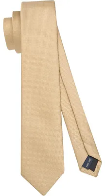 Obrázok produktu pre Úzka pánska hodvábna kravata, zlatá, šírka 6 cm