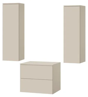 Obrázok produktu pre 3-dielna kúpeľňová zostava: spodná skrinka + 2 vysoké skrinky Color Kašmír (2S 60 + 1D 100 x 2)