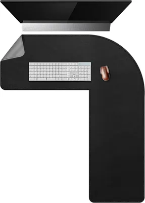 Produktbild von Schreibtischunterlage L-Form, Eck-Schreibtischunterlage 95 cm und 125 cm x 33 cm, Kunstleder, für Homeoffice