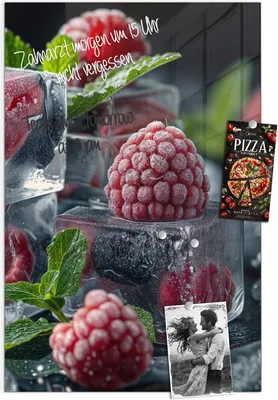 Produktbild von Magnettafel 60x90cm Pinnwand Whiteboard beschreibbar - Gefrorene Beeren