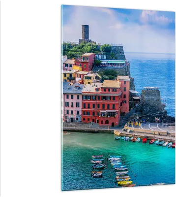 Produktbild von Bilder auf glas - Einteilig - Farben Gebäude Italien - 80x120cm - Glasbilder - Wandbilder - Bilder - zum Aufhängen bereit - Wanddekoration aus Glas - Glas Bilder - Wandbild auf Glas - GPA80x120-5015