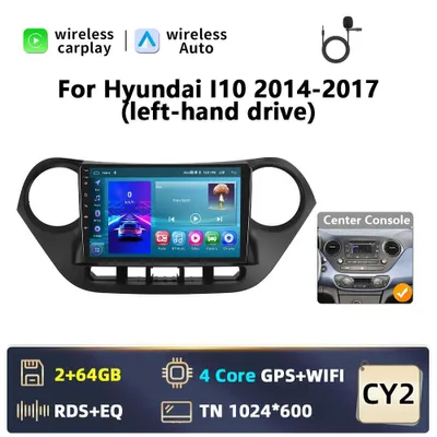 Obrázek produktu pro Autorádio s CarPlay a Android Auto – 2-DIN CY2 – 22,9 cm dotykový displej – 6 GB RAM, 128 GB ROM – GPS, Wi-Fi, Bluetooth – RDS, FM, 4x45 W – dva USB porty – černé