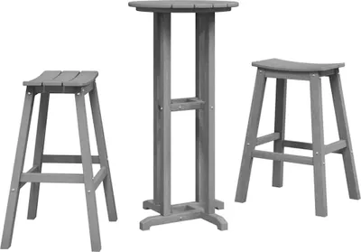 Zdjęcie produktu dla Zestaw barowy w ogrodzie 3 pcs Jasnoszary HDPE
