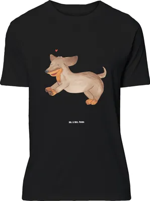 Produktbild von Mr. & Mrs. Panda Größe L T-Shirt Hund Dackel - Schwarz - Geschenk, Sprüche, Hunde, Süß, Shirt, Tshirt, Herz, mit Spruch