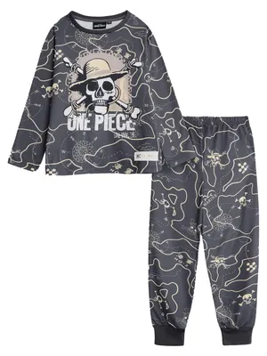 Image de One Piece - Pyjama à pantalon long pour garçon, manches longues NS9694 (146-152) (gris)